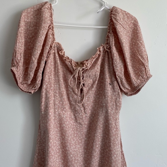 Lulu’s Blush Pink Floral Print Lace-Up Dress - Picture 7 of 10